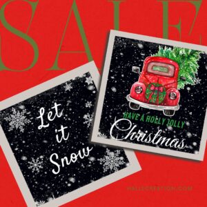 Christmas Posters | Christmas | Christmas Truck | Christmas Wall Art | Christmas Printable | Christmas Digital | Let it Snow | Santa Claus