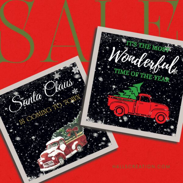 Christmas Posters | Christmas | Christmas Truck | Christmas Wall Art | Christmas Printable | Christmas Digital | Let it Snow | Santa Claus - Image 3